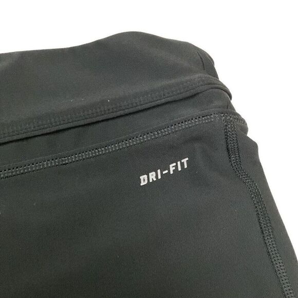 Nike Dri-Fit Wide Leg Cropped Activewear Pants Women's Medium Black Workout Pant - Picture 5 of 8